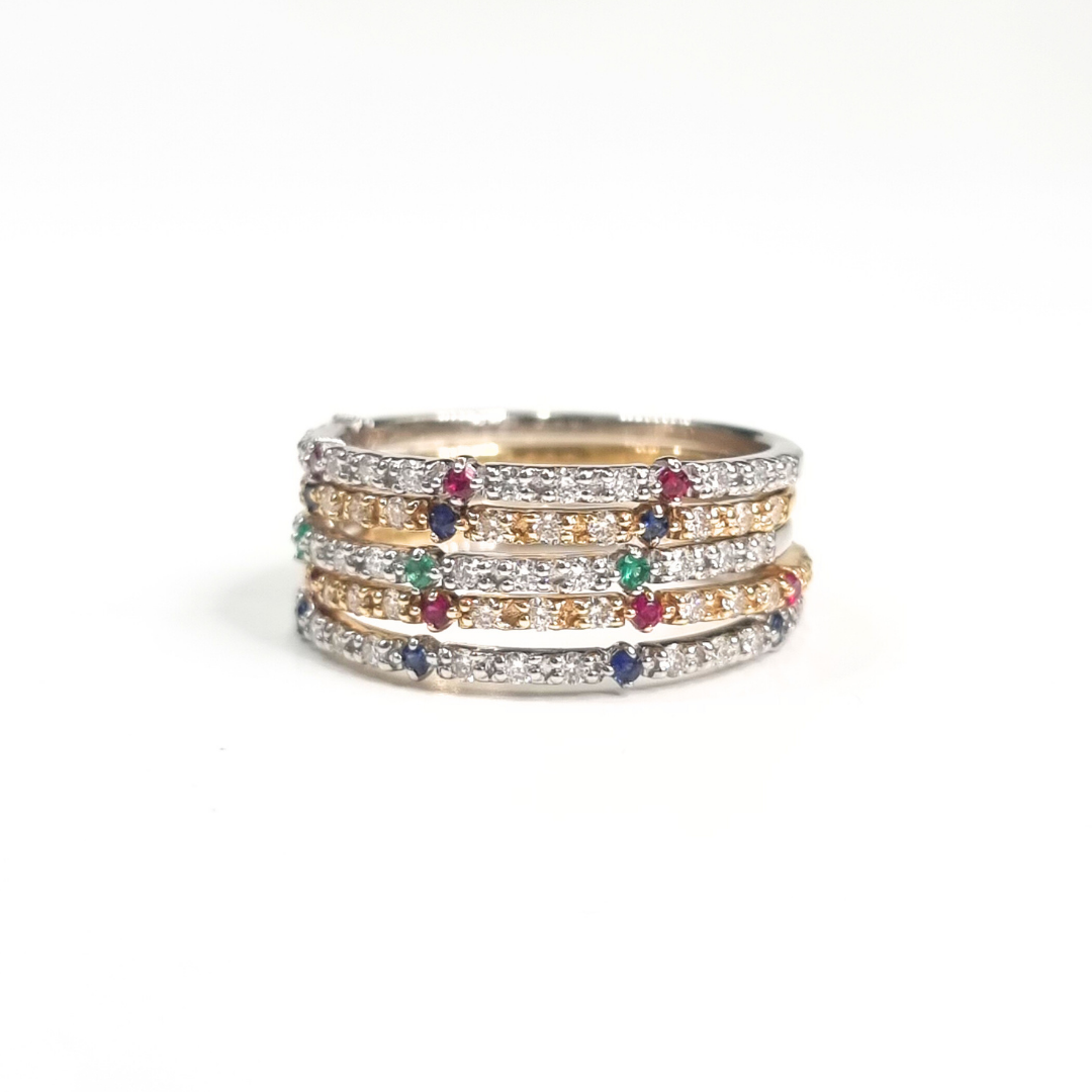 PT950 エメラルド/ダイヤモンド リング