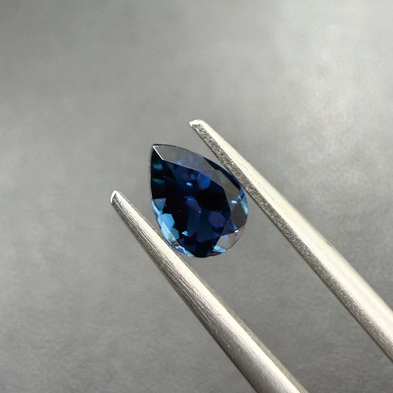 10008444：インディゴライトトルマリン（日独ソーティング付き） PS7.16×5.06mm 0.668ct