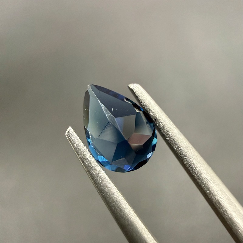 10008444：インディゴライトトルマリン（日独ソーティング付き） PS7.16×5.06mm 0.668ct
