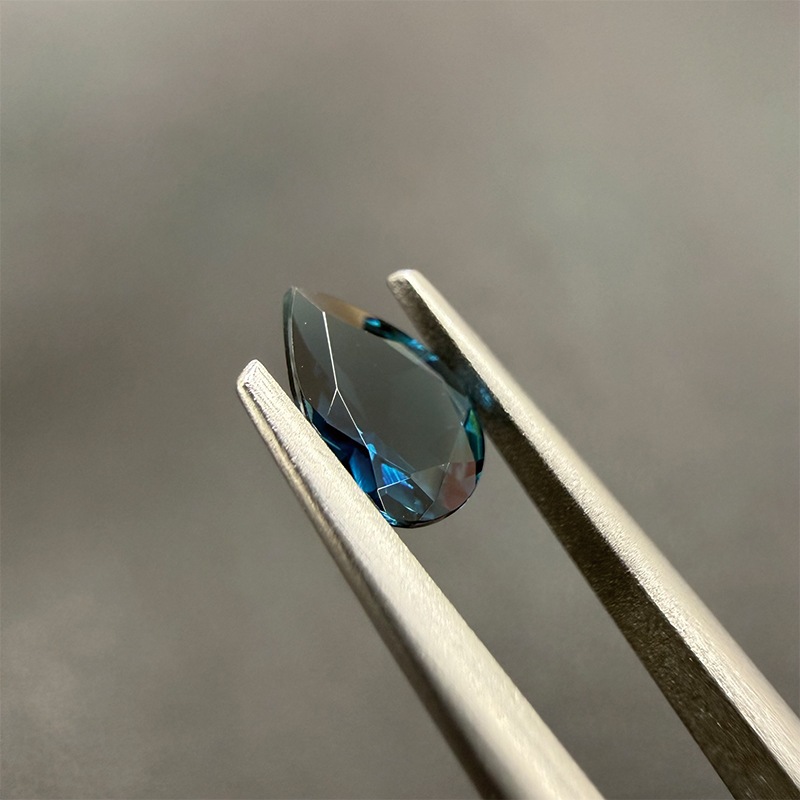 10008446：インディゴライトトルマリン（日独ソーティング付き） PS7.24×5.05mm 0.600ct