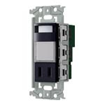 (手配品) 埋込熱線センサ付ナイトライト(LED:電球色)(明るさセンサ・コンセント付)(マットブラック) WTL4065MBK パナソニック