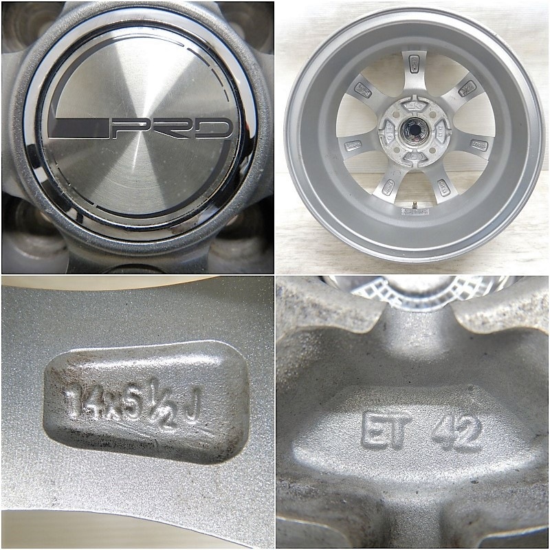 中古 14インチ アルミ ダンロップ製 PRD 4本セット<BR>ヴィッツ マーチ