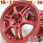 中古 16インチ アルミ POTENZA RW006 レーシングパールレッド 4本セット アクア イスト サクシード ポルテ ノート ロードスター ミラージュ アルミホイール 中古ホイール 中古ホイル