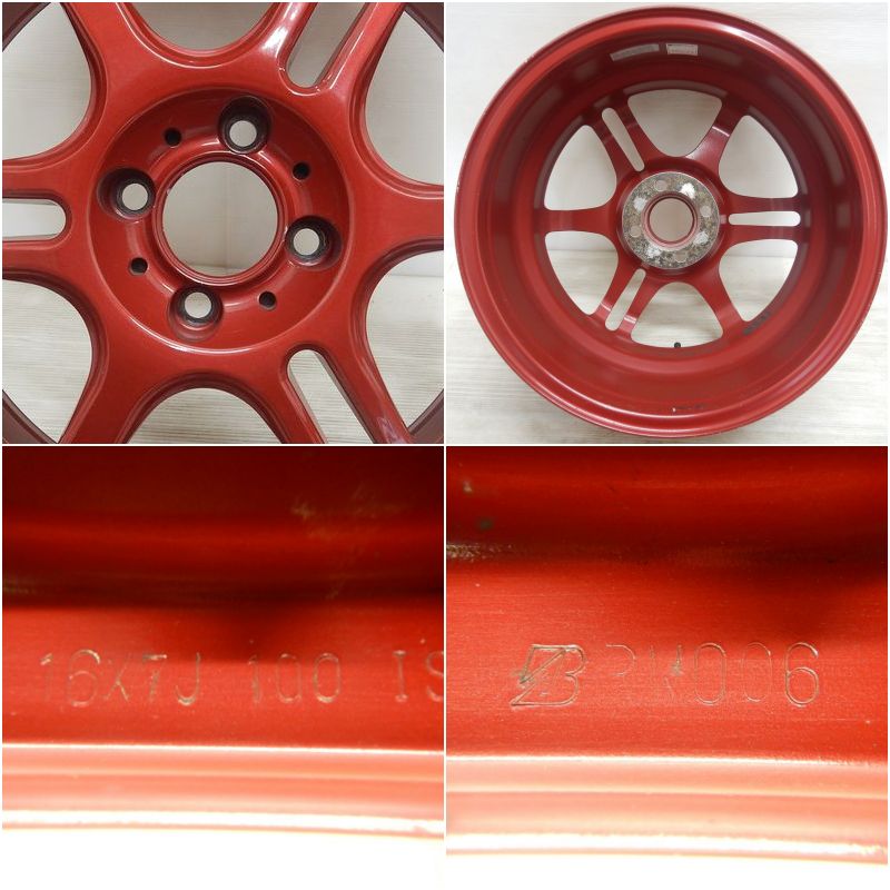 中古 16インチ アルミ POTENZA RW006 レーシングパールレッド 4本