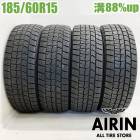 中古 185/60R15 ダンロップ ウインターマックス WM02 4本セット シエンタ ベルタ ヴィッツ グレイス シャトル フィット 中古タイヤ スタッドレスタイヤ 15インチ|15インチ|スタッ