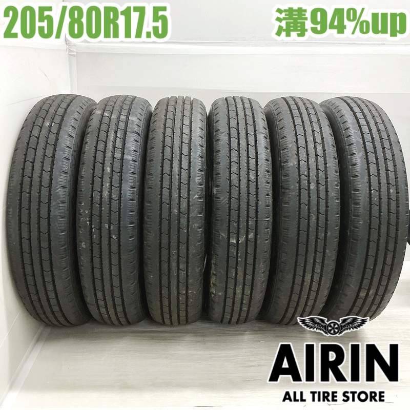 中古 205/80R17.5 120/118N ブリヂストン R202 夏タイヤ トラック用 6 