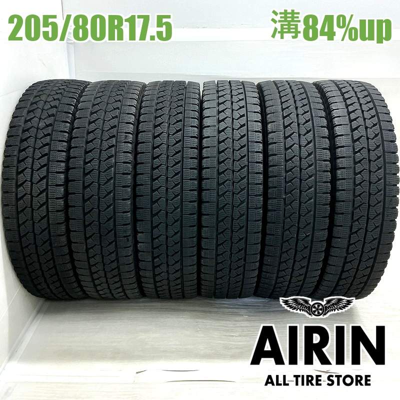 美品205/80R17.5 120/118N ブリヂストン6本セット 205/80R17.5 120/118L ブリヂストン ブリザック W979 6本セット<BR