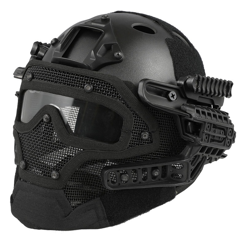 WoSporT タクティカルヘルメット メッシュマスク付 BK | メーカー別