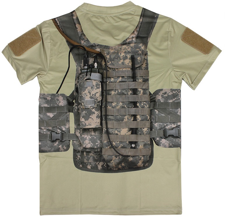 プレートキャリア プリントTシャツ ACU/KHAKI | サバゲー装備品,ウェア