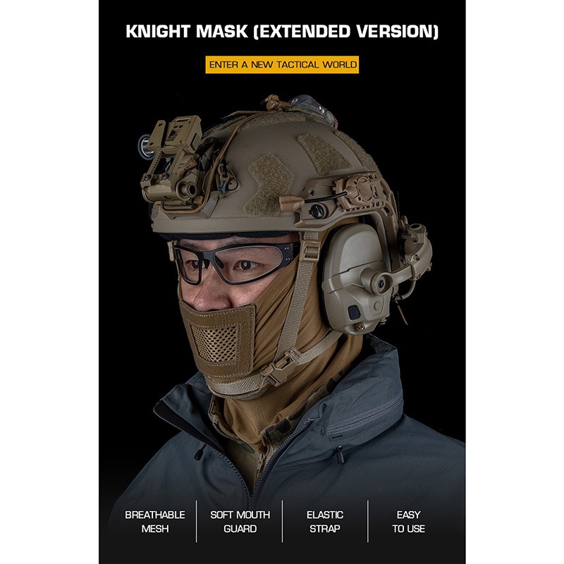 WoSporT Knight フェイスマスク (エクステンデッドVer.) Black
