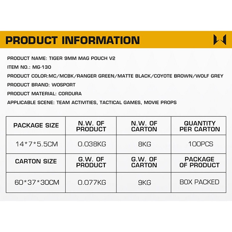 WoSporT HSGI �������� GEN2 TACO �ԥ��ȥ� �ޥ����� �ݡ��� 9mm �ϥ�ɥ��� BK