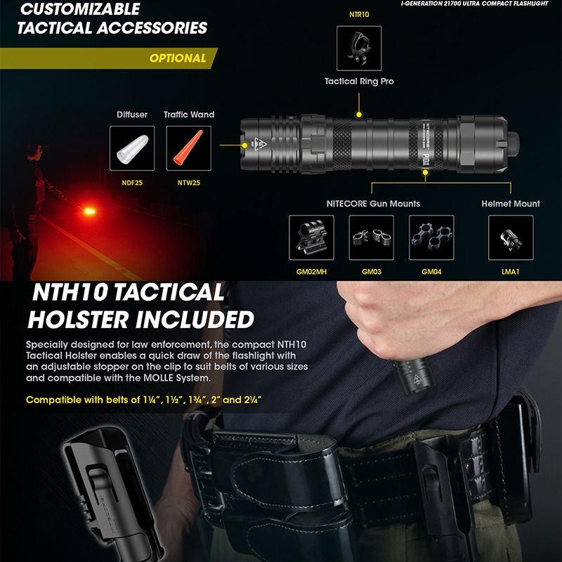 NITECORE(�ʥ��ȥ���) P10iX ����ȥ饳��ѥ��� �����ƥ����� �ե�å���饤�� ����4000�롼���/158m�ȼ� Type-C ���� i-Generation 21700/5000mAh������°