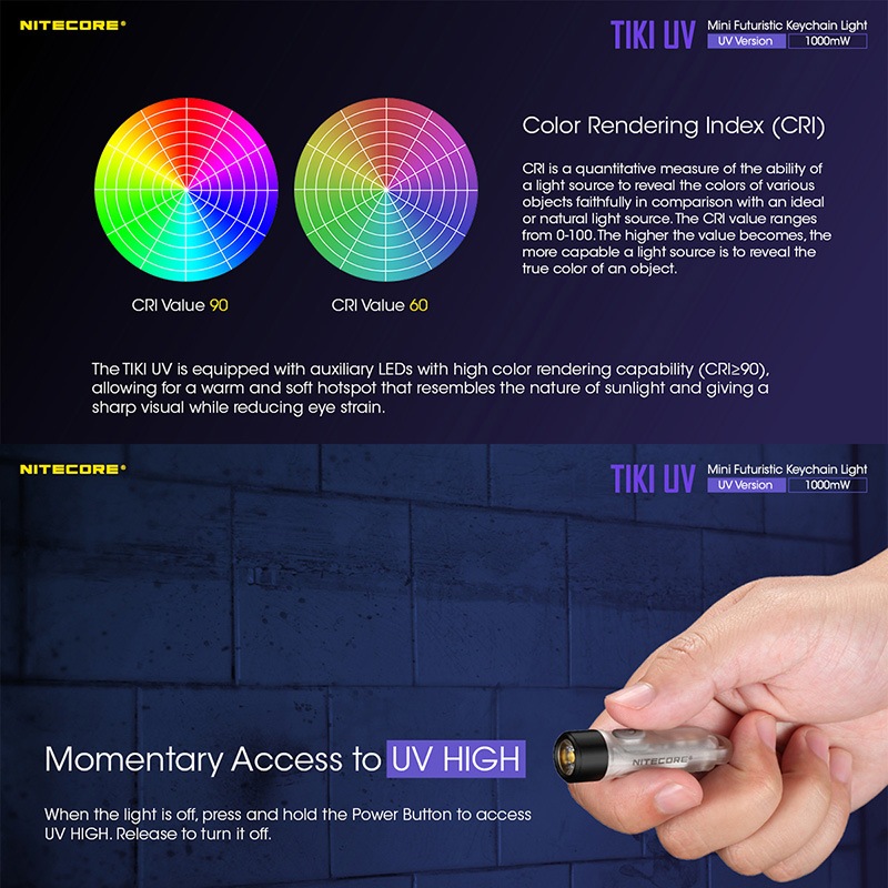 NITECORE(�ʥ��ȥ���) TIKI UV �ֳ��� 1000mW/365nm �ߥ˥�����������饤��