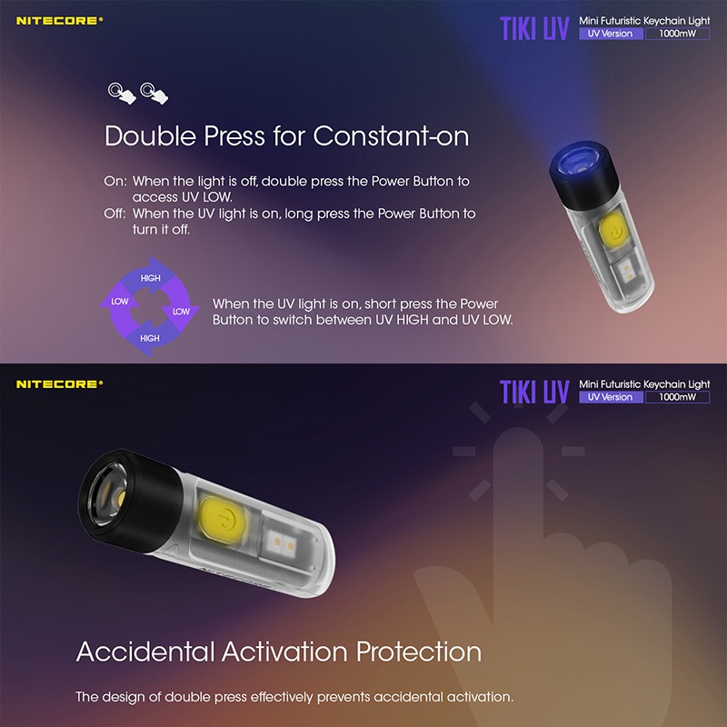 NITECORE(�ʥ��ȥ���) TIKI UV �ֳ��� 1000mW/365nm �ߥ˥�����������饤��