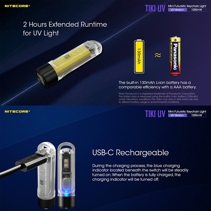 NITECORE(�ʥ��ȥ���) TIKI UV �ֳ��� 1000mW/365nm �ߥ˥�����������饤��
