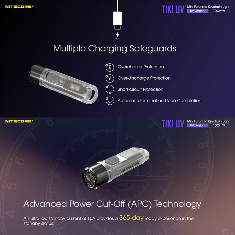NITECORE(�ʥ��ȥ���) TIKI UV �ֳ��� 1000mW/365nm �ߥ˥�����������饤��