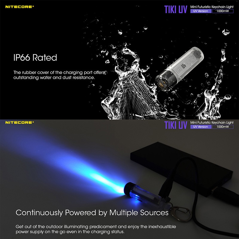 NITECORE(�ʥ��ȥ���) TIKI UV �ֳ��� 1000mW/365nm �ߥ˥�����������饤��