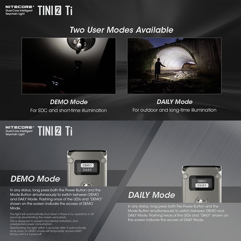 NITECORE(�ʥ��ȥ���) TINI2 Ti �ǥ奢�륳�� ����ƥꥸ����� ������������饤��(�������ǥ�)