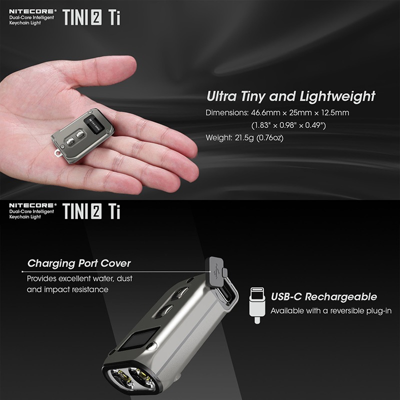 NITECORE(�ʥ��ȥ���) TINI2 Ti �ǥ奢�륳�� ����ƥꥸ����� ������������饤��(�������ǥ�)