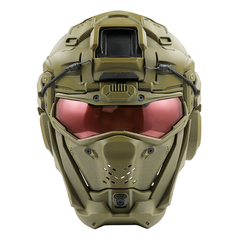 SRU SR-HEL-P3 タクティカルヘルメット 装飾パーツ付 FAN付 SRU タクティカルヘルメットセット (FAST BJヘルメット付属) OD