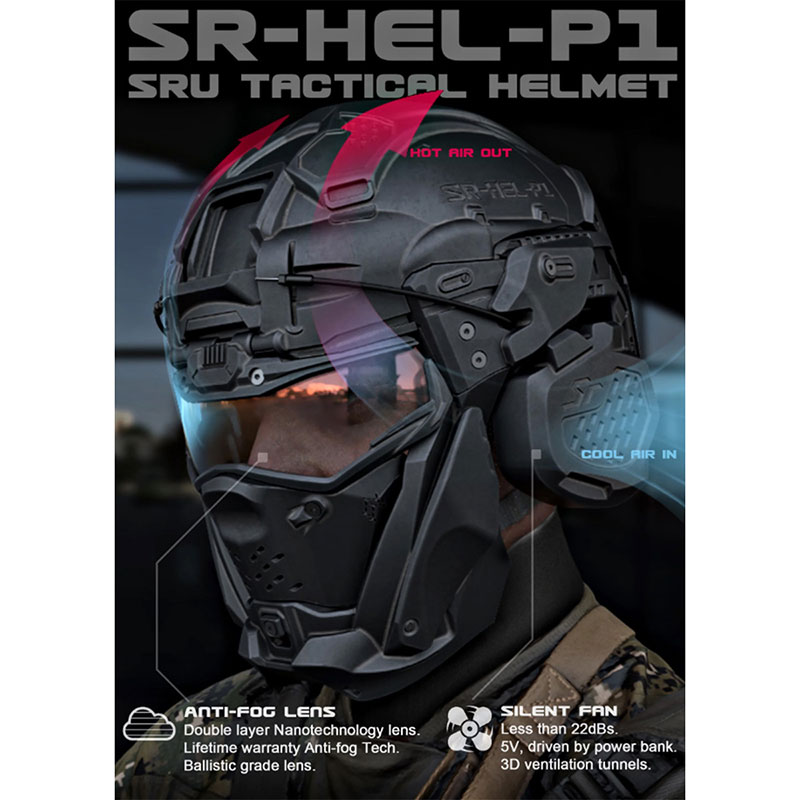 SRU タクティカルヘルメットセット (FAST BJヘルメット付属) OD