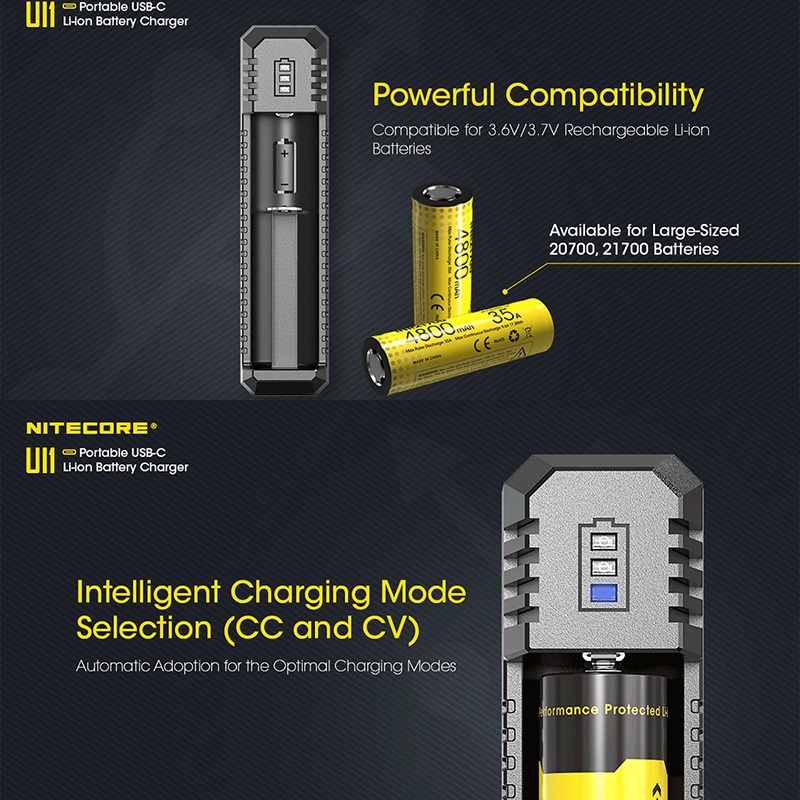 NITECORE(�ʥ��ȥ���) UI1 �ݡ����֥� USB-C ������।���� �Хåƥ꡼���㡼���㡼 ���Ŵ�