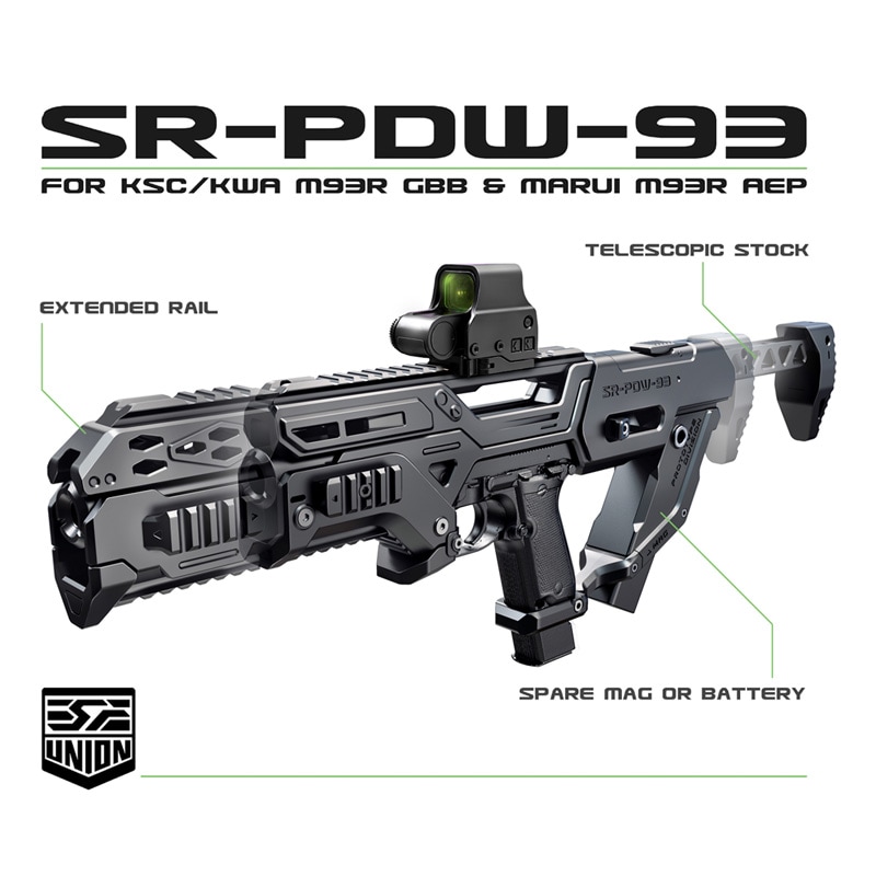 SRU M93R PDWコンバージョンキット BK (東京マルイ AEP/KSC GBB対応