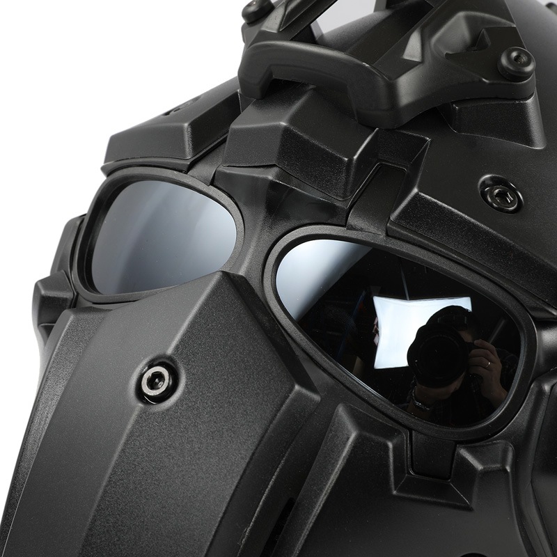 WoSporT Ronin NVGマウントモジュラーヘルメット ファン付 Obsidian