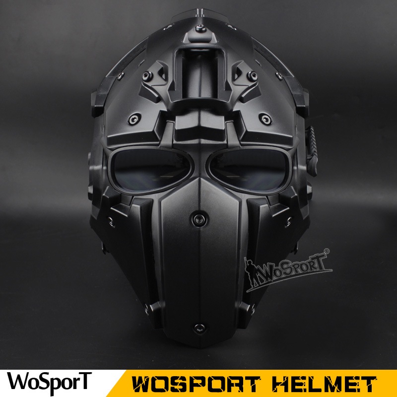 WoSporT Ronin NVGマウントモジュラーヘルメット ファン付 Obsidian