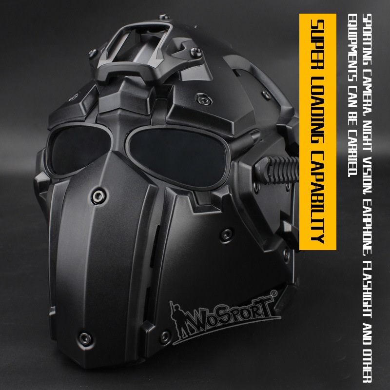 WoSportT Ronin NVG　マウント　モジュラー　ヘルメット WoSporT Ronin NVGマウントモジュラーヘルメット ファン付 Obsidian