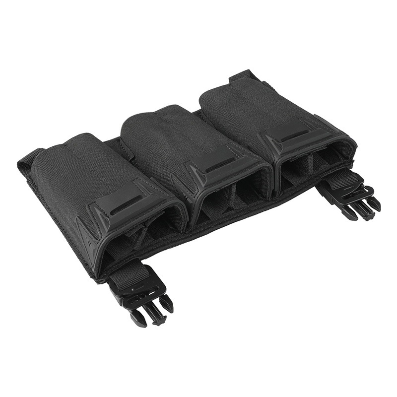 WoSporT フロントパネル型 トリプルマガジンポーチ Black | サバゲー