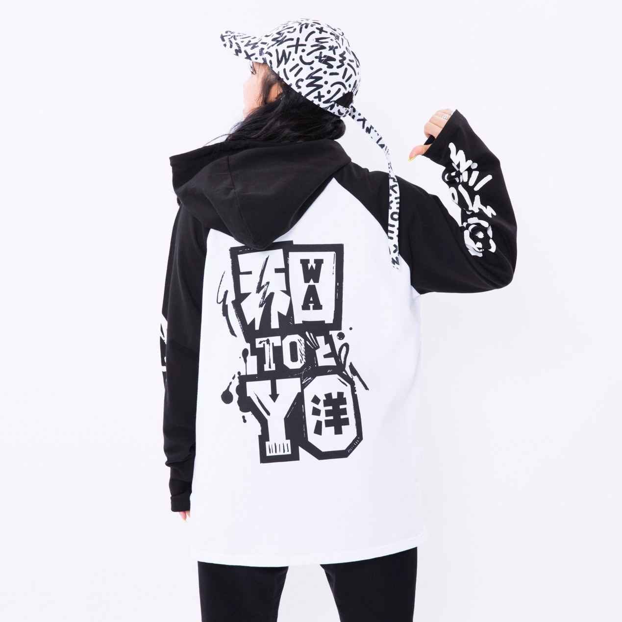 ロングteeフーディー