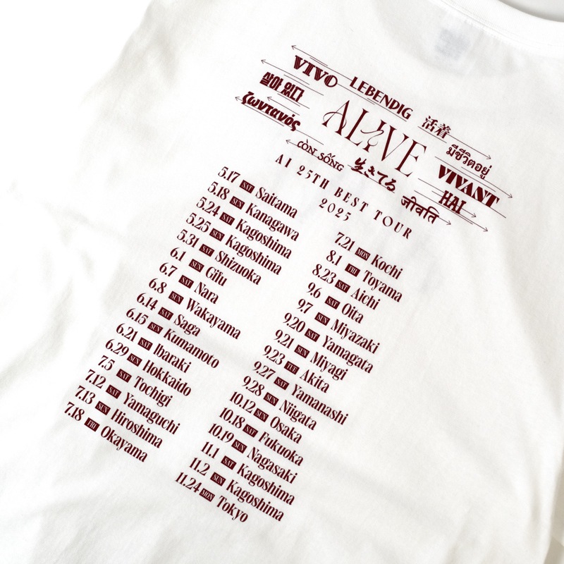 【EC限定】AI 25th best tour ← ALIVE → T-shirt (White)【BIGサイズ】