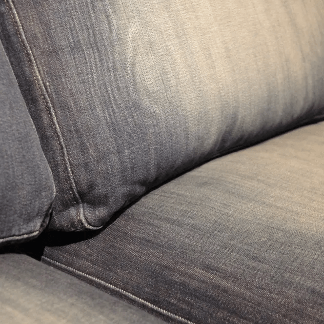 黒皮鉄とデニムのソファ／1P