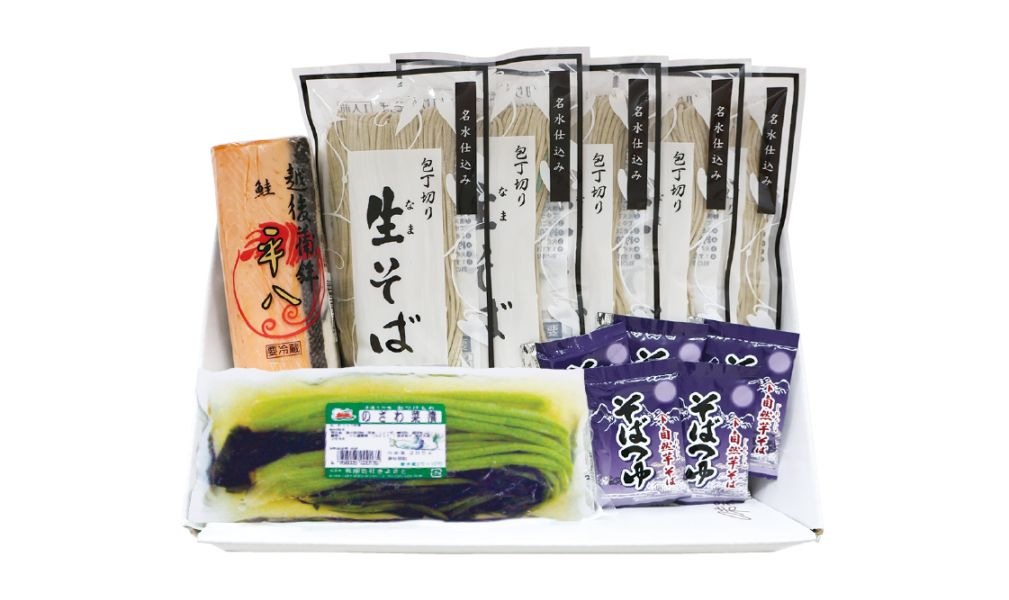 生そば山海セット【冬ギフト2025】 | 自然芋そば【味彩庵】 越後名水