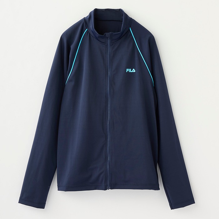 スクール水着 長袖 ラッシュガード キッズ 男女兼用 ファスナー FILA #128202