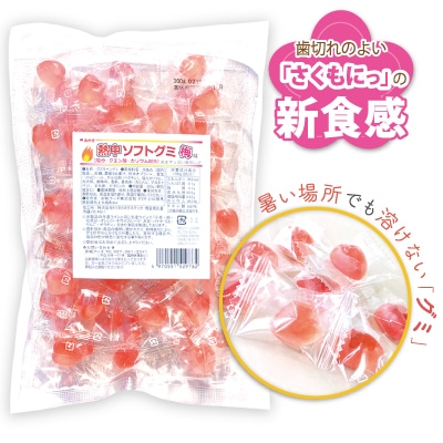 【夏季限定-猛暑対策】サクもにっ食感！熱中ソフトグミ梅味300g
