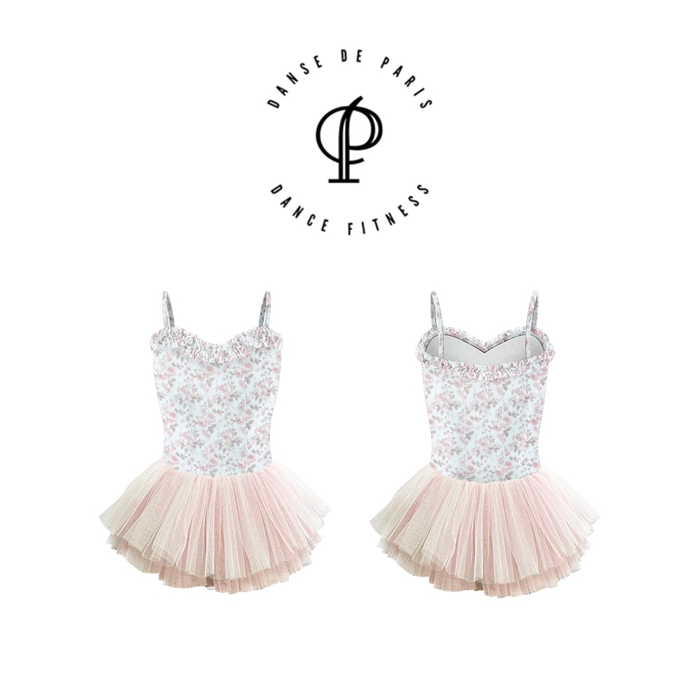 【Danse de Paris】Florette Tutu Merise frou froututu子供用 スカート付き レオタード　胸元フリル付き