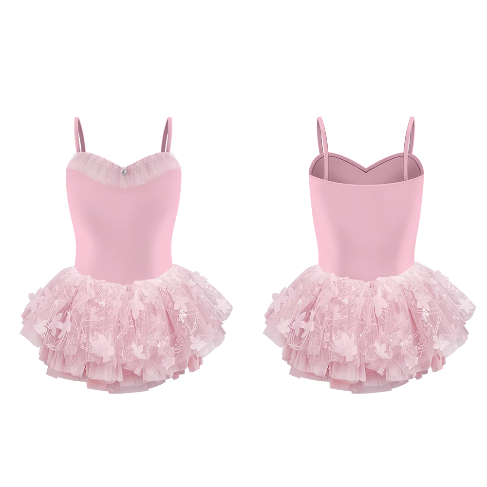 【Danse de Paris】Sparkle Tutu Pink 子供用 スカート付き レオタード　ピンク