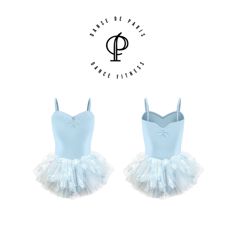 Danse de Paris】Sparkle Tutu Blue 子供用 スカート付き レオタード