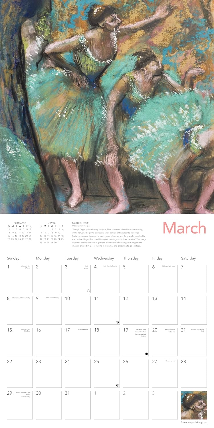 ɥ ɳ  Degas' Dancers Wall Calendar 2026 ̸ꡪ