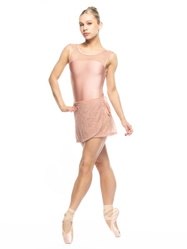 eleveVienna Short Wrap Skirt Rosewater Lace  