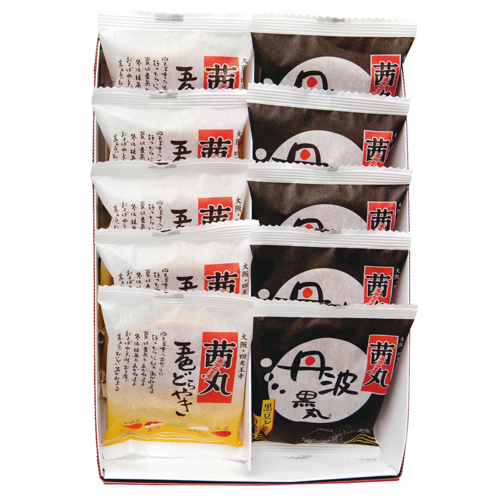 [どらやき・化粧箱詰め]五色×黒豆詰合せ(10個入)