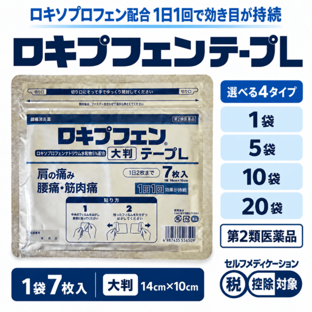 ロキプフェンテープL 大判 7枚 1袋／5袋／10袋／20袋 第2類医薬品 冷感湿布 ラクール