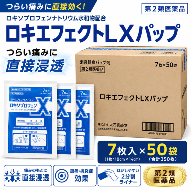 ロキエフェクトLXパップ 7枚×50袋（計350枚）｜冷感｜第2類医薬品｜大石膏盛堂