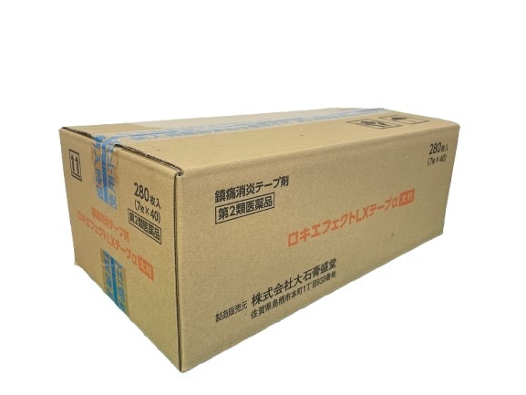 ロキエフェクトLXテープα 大判 7枚×40袋（計280枚）｜冷感｜第2類医薬品｜大石膏盛堂