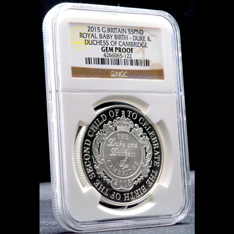 2015 シャーロット王女生誕記念 5ポンド銀貨 NGC GEM PROOF ③