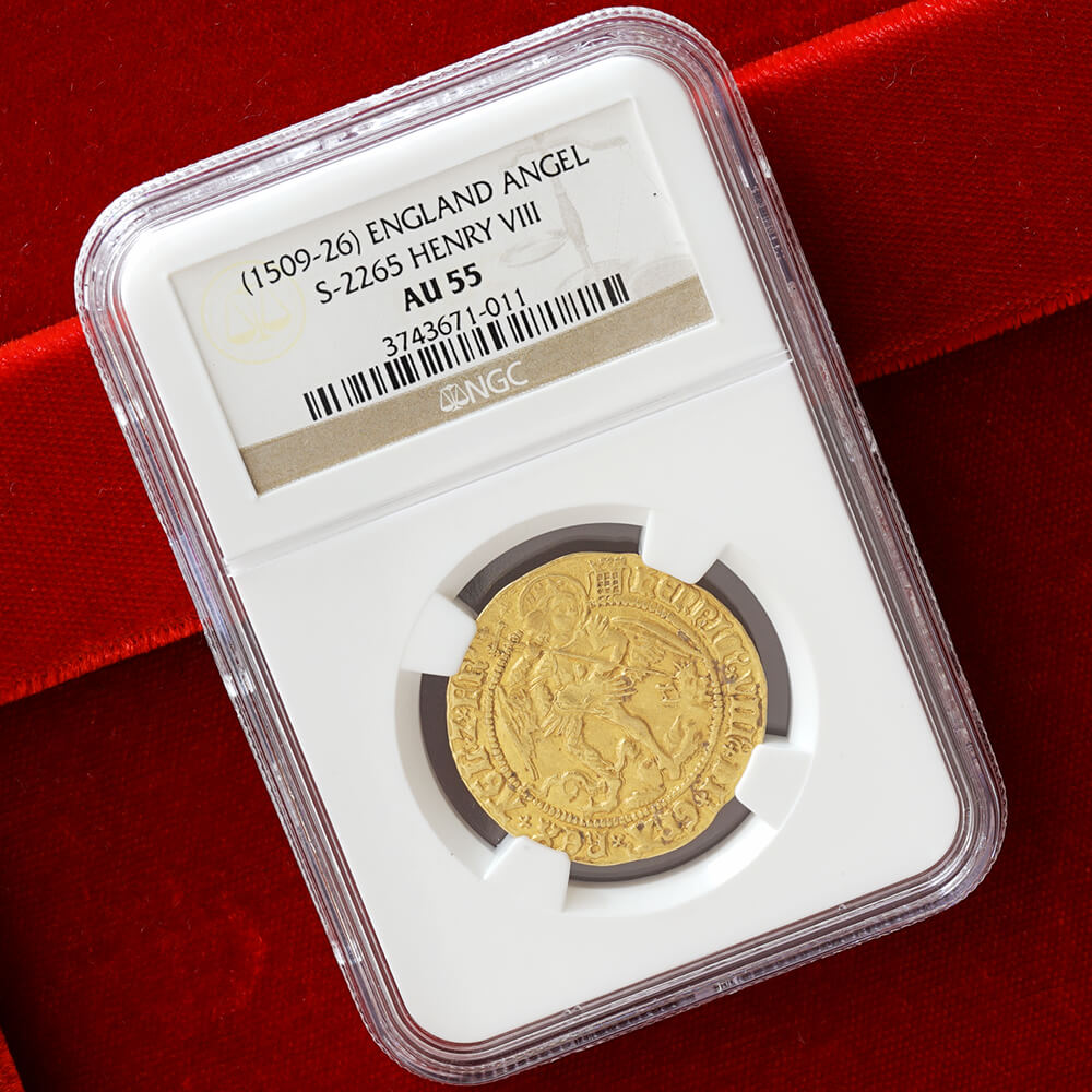 世界18枚 イギリス 聖ミカエル エンジェル金貨 ヘンリー8世 英国 NGC