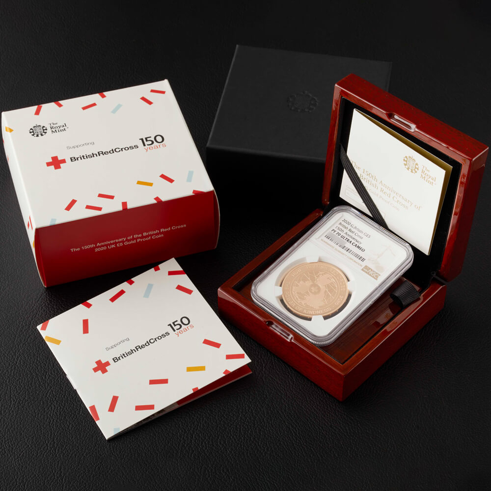 【最高鑑定】 2020年 イギリス 英国赤十字社 150周年 5ポンド 金貨 PF70UCAM