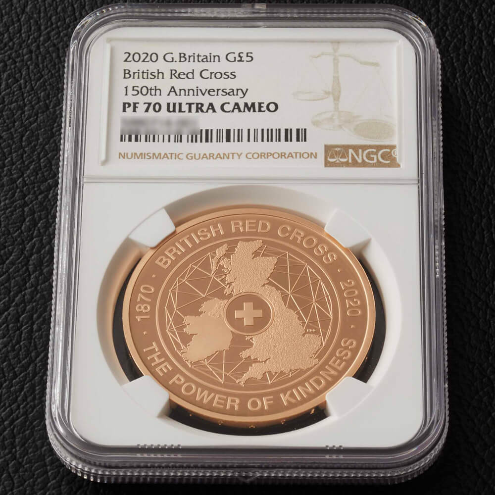 【最高鑑定】 2020年 イギリス 英国赤十字社 150周年 5ポンド 金貨 PF70UCAM